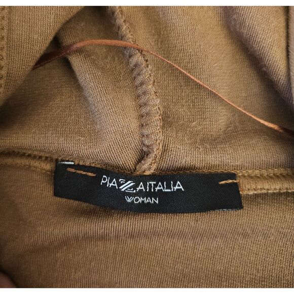 Y2K Brown Velour Soft Plush Camel Pullover Cropped Hoodie S/M By Piazza Italia - Picture 11 of 11